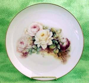 Dessert Plate 8 inch White Rose Spray-Roses And Teacups