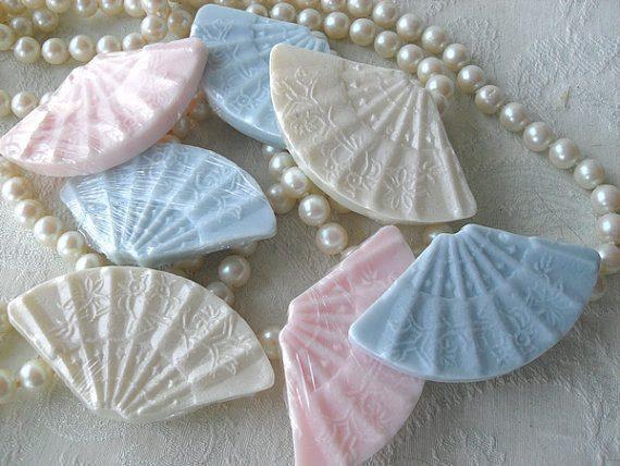 Elegant Fans Soap Favors in Gift Box 6 Boxes-Roses And Teacups