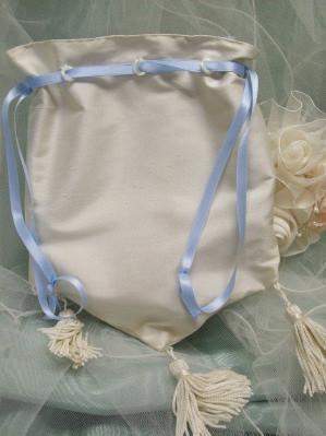 Embroidered Bluebird Bridal Reticule Purse-Roses And Teacups