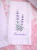 Embroidered Lavender Linen Guest Towel-Roses And Teacups
