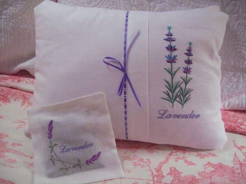 Embroidered Lavender Sachet