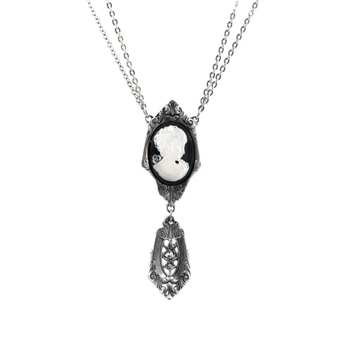 Empire Silver Spoon Cameo Pendant Necklace - Only 1 Left!