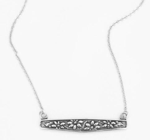 Faith Silver Spoon Bar Necklace