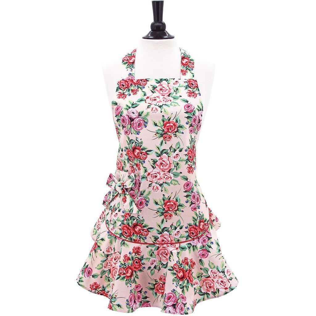 Floral Roses Vintage Style Apron-Roses And Teacups