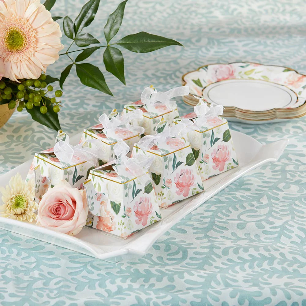 Floral Teapot Favor Box Set of 24