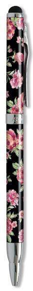 Floral Writing Pen with Touchpad Stylus-Roses And Teacups