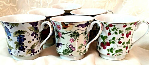 Fruit Chintz Teacups- Case of 48 at Wholesale Tea Cups Price FREE Shipping!