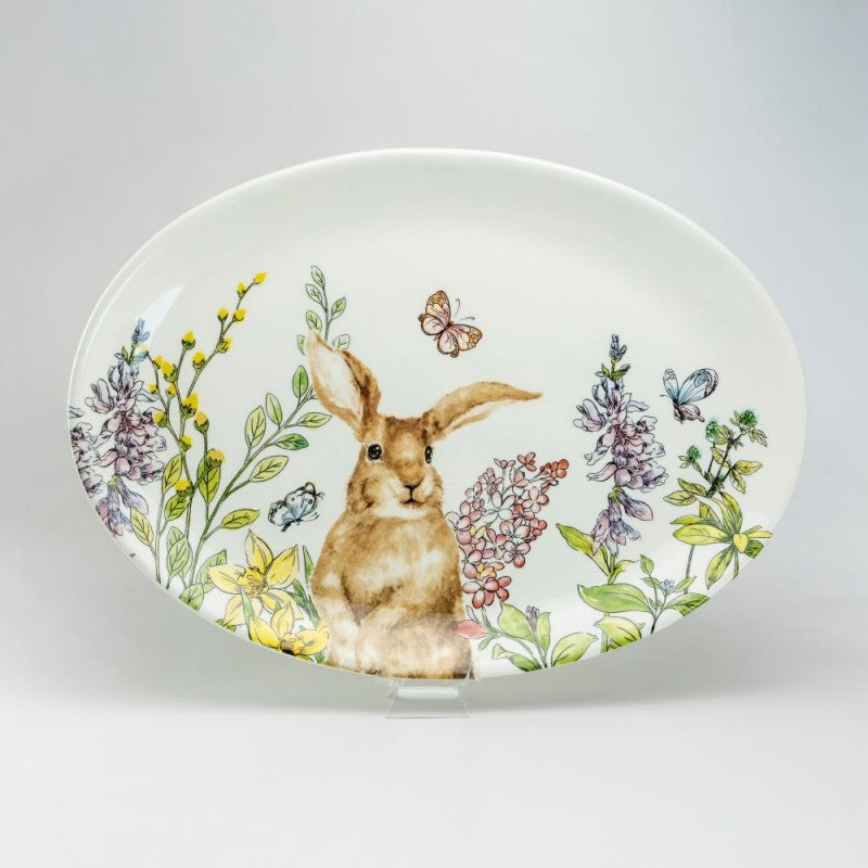 Oval Garden Bunny Platter
