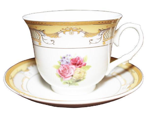 Gold Romantic Rose Bulk Discount Tea Cups Case of 36 Pre-Order Only Shipping in July-Roses And Teacups