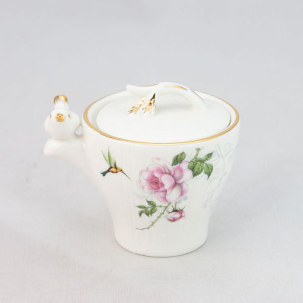 Gold Songbird Porcelain Sugar Bowl