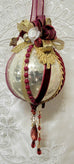 Gold and Burgundy Victorian Style Heirloom Ornament Round Shape - Just 3 Available!-Roses And Teacups