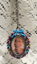 Hand Painted Crystal Cameo 3 in 1 Pendant Necklace Brooch - One of a Kind!-Roses And Teacups