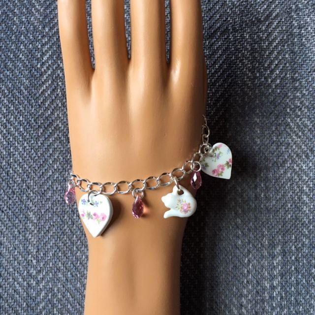 Hearts and Teapots Bracelet-Roses And Teacups