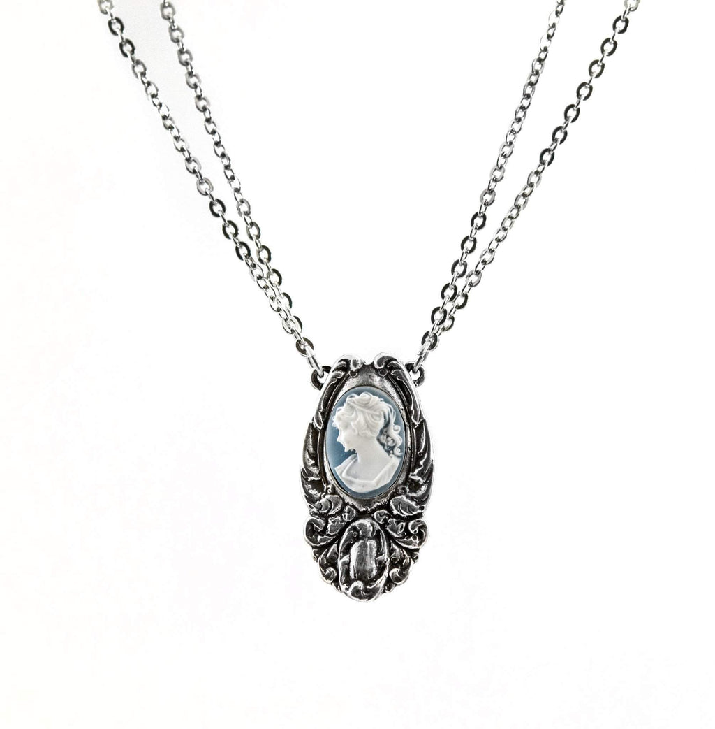 Heritage Silver Spoon Cameo Pendant Necklace