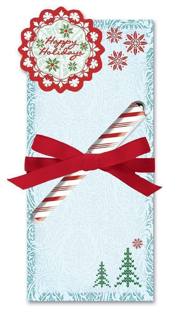 Holiday Die-Cut Pad with Pen - Winter Stitch