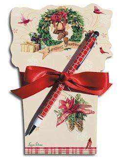 Holiday Favorites Die Cut Notepad and Pen-Roses And Teacups
