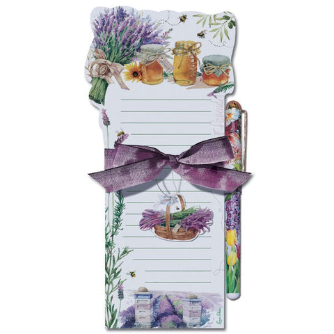 Honeybees and Lavender Magnetic Notepad and Pen