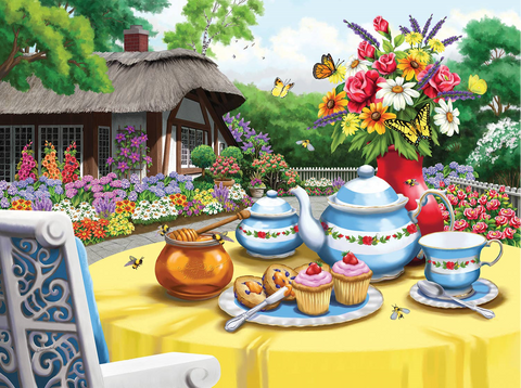 Honey and Tea 1000+ Piece Puzzle-Roses And Teacups