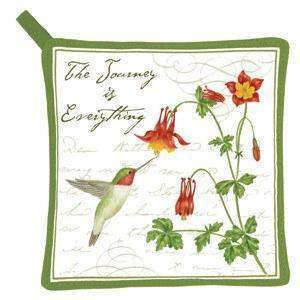 Hummingbird Potholder-Roses And Teacups