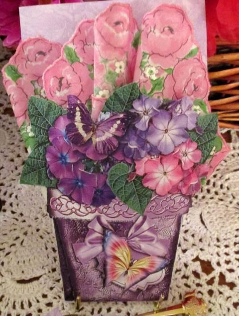 Hydrangea and Butterflies Hankie Gift Card with Tea Included