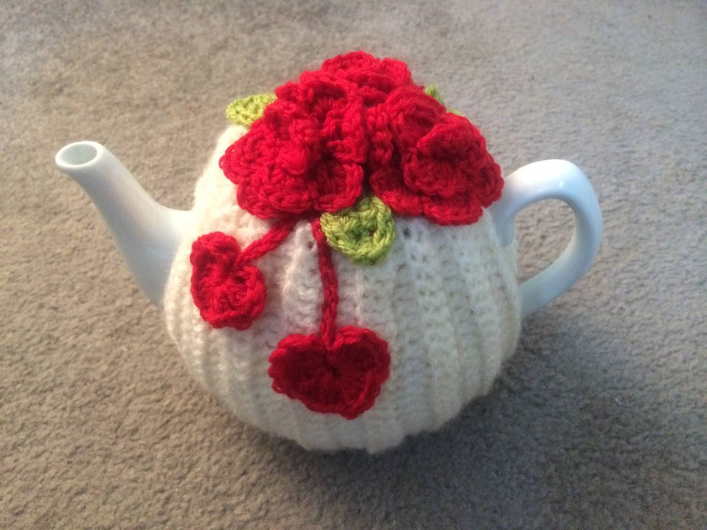 I Heart Red Roses Crochet Cozy-Roses And Teacups