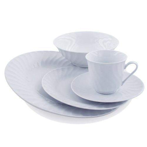 Imperial White Porcelain Dessert Plates in Sets of 6-Roses And Teacups