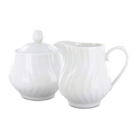 Imperial White Porcelain Sugar & Creamer Set