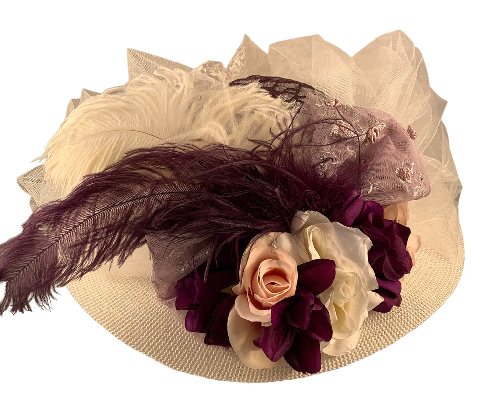 Edwardian Hat with Plum Accents