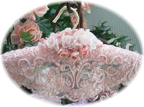 Ivory Romantic Beaded Lace Hangers - One of a Kind!