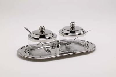Jam Servers Stainless Steel and Glass-Roses And Teacups