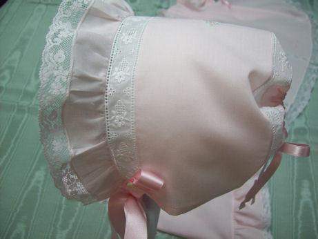 Kaitlyn Collection Rosie Pink Baby Bonnet-Roses And Teacups