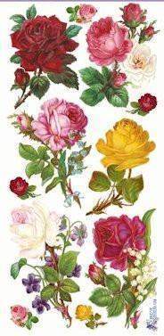 Kaleidoscope Roses Victorian Flora 2 Sheets of Stickers-Roses And Teacups