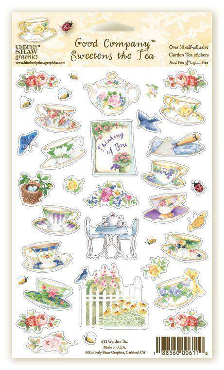 Kimberly Shaw Garden Tea Stickers-Roses And Teacups