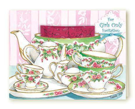 Kimberly Shaw Girls Night Out Invitation Cards-Roses And Teacups