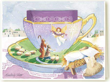 Kimberly Shaw Nativity Teacups Card-Roses And Teacups