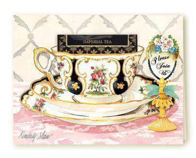 Kimberly Shaw Royal Tea Party Invitation-Roses And Teacups
