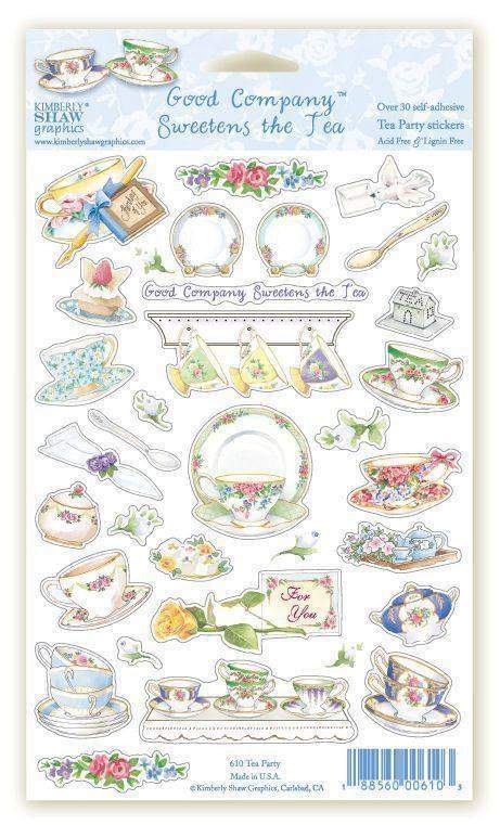 Kimberly Shaw Tea Stickers-Roses And Teacups