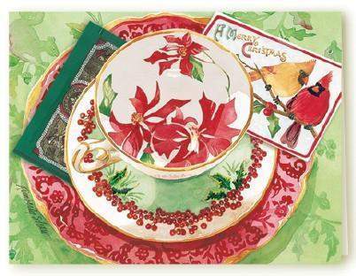 Kimberly Shaw Woodlands Tea Card-Roses And Teacups