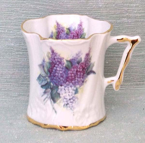 Ladies Victorian Tankards Floral Mugs Set of 2 - Lilac Bouquet-Roses And Teacups