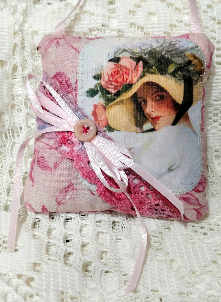 Lady Rose Hanging Lavender Sachet - One of a Kind!-Roses And Teacups
