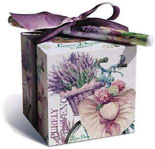 Lavender Allure Paper Note Block and Pen-Roses And Teacups