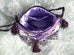 Lavender Silk Dupioni Zippered Purse-Roses And Teacups