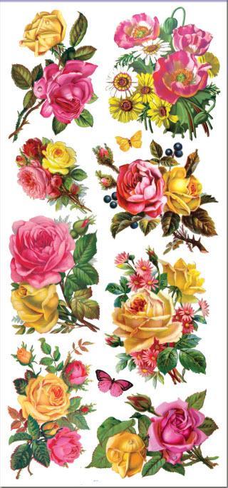 Lemonade Roses Stickers Set of 2 Sheets-Roses And Teacups