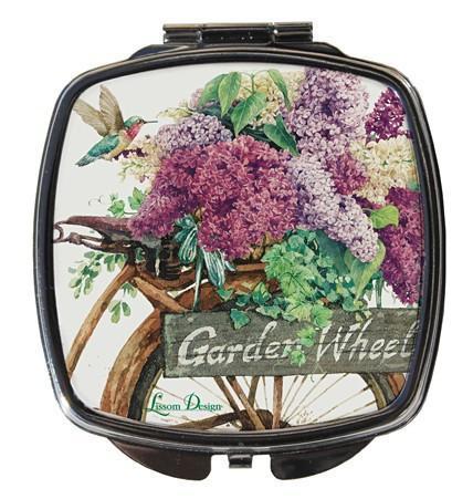Lilacs Square Compact Mirror-Roses And Teacups