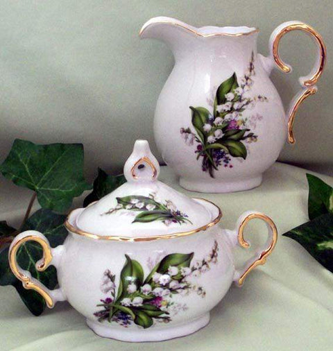 Lily of the Valley Porcelain Cream and Sugar Set