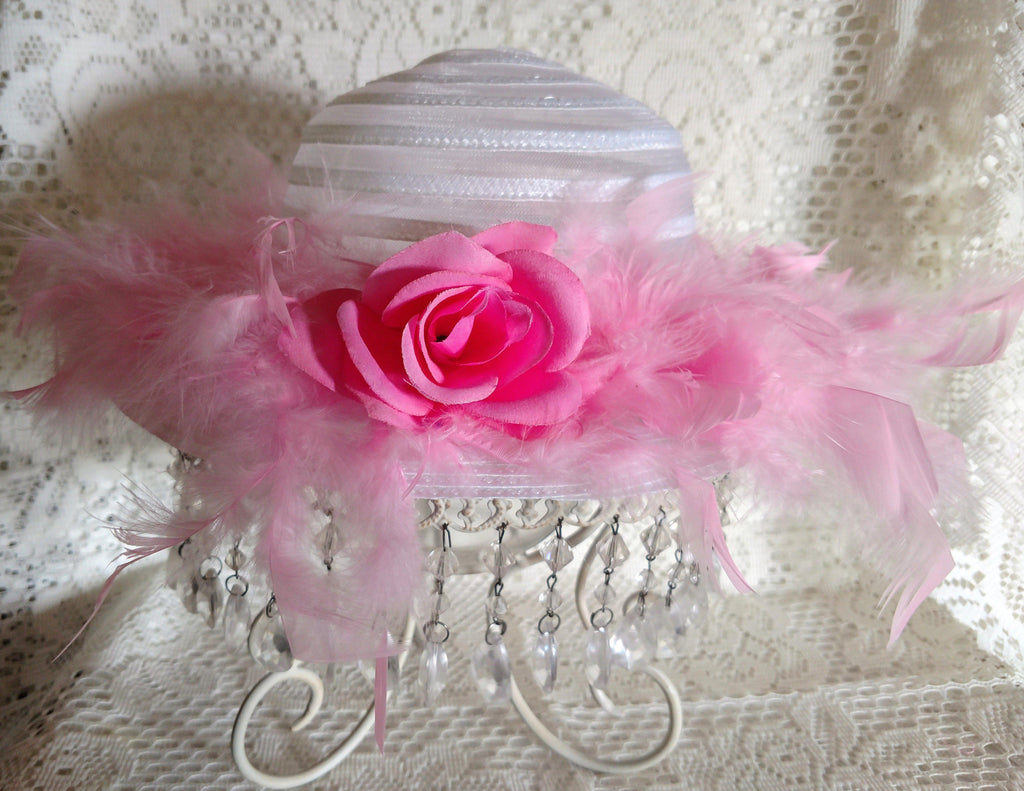 Little Girls Pretty in Pink Tea Party Dress Up Hat-Roses And Teacups