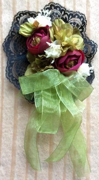 Marla Corsage Brooch-Roses And Teacups