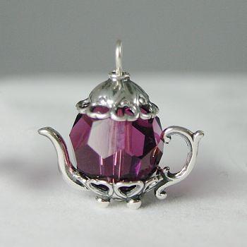 Medium Amethyst Crystal Teapot Charm - Only 2 Available!-Roses And Teacups