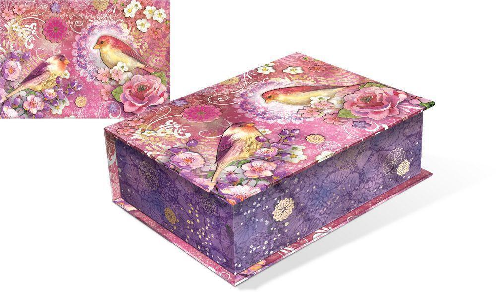 Metallic Cigar Box Note Cards - Birds - Only 2 Left