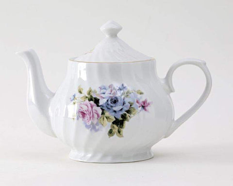 Millicent Porcelain Discount Teapot-Roses And Teacups